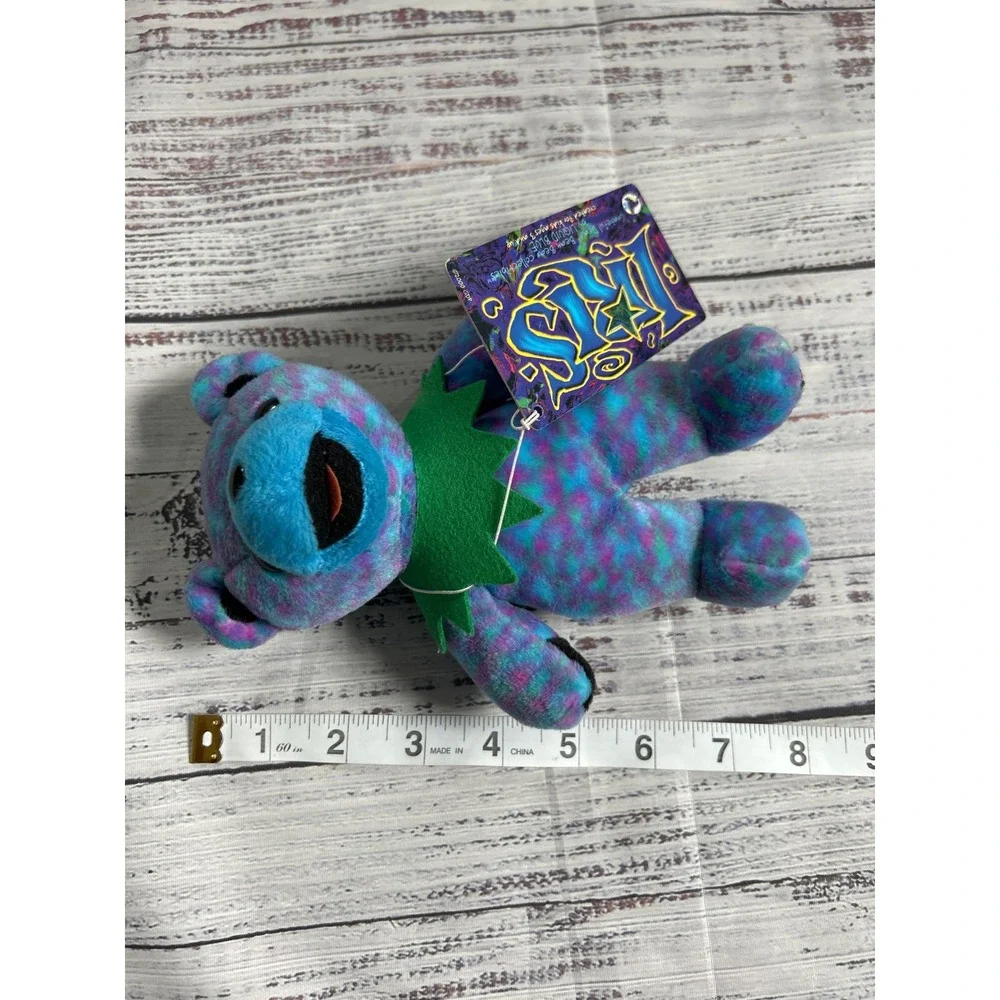 VTG Grateful Dead Iris Bean Bear Plush Liquid Blue Tie Dye 7